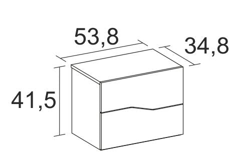 Mesita de noche Cannes 2 cajones 53,8 cm – Blanco Mate y Sahara