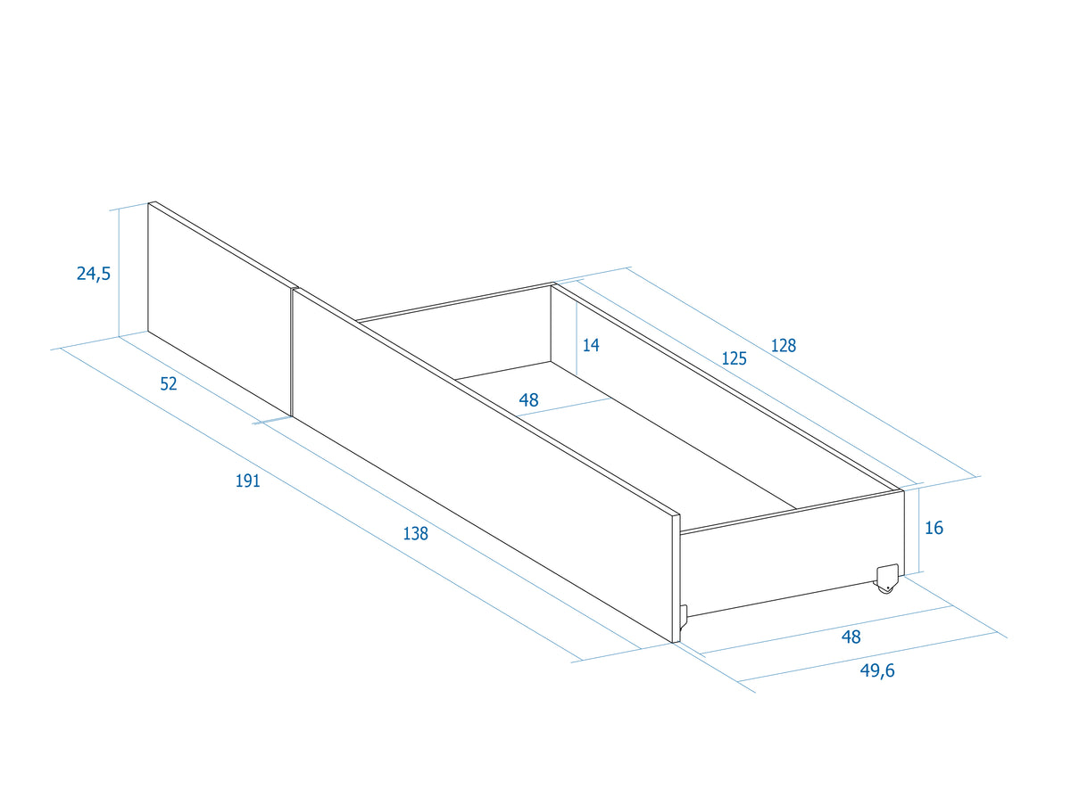 Cajón para cama 191 × 50 cm – Albo