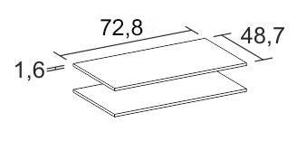 Pack 2 estantes interiores para armario 150 cm – Blanco Mate