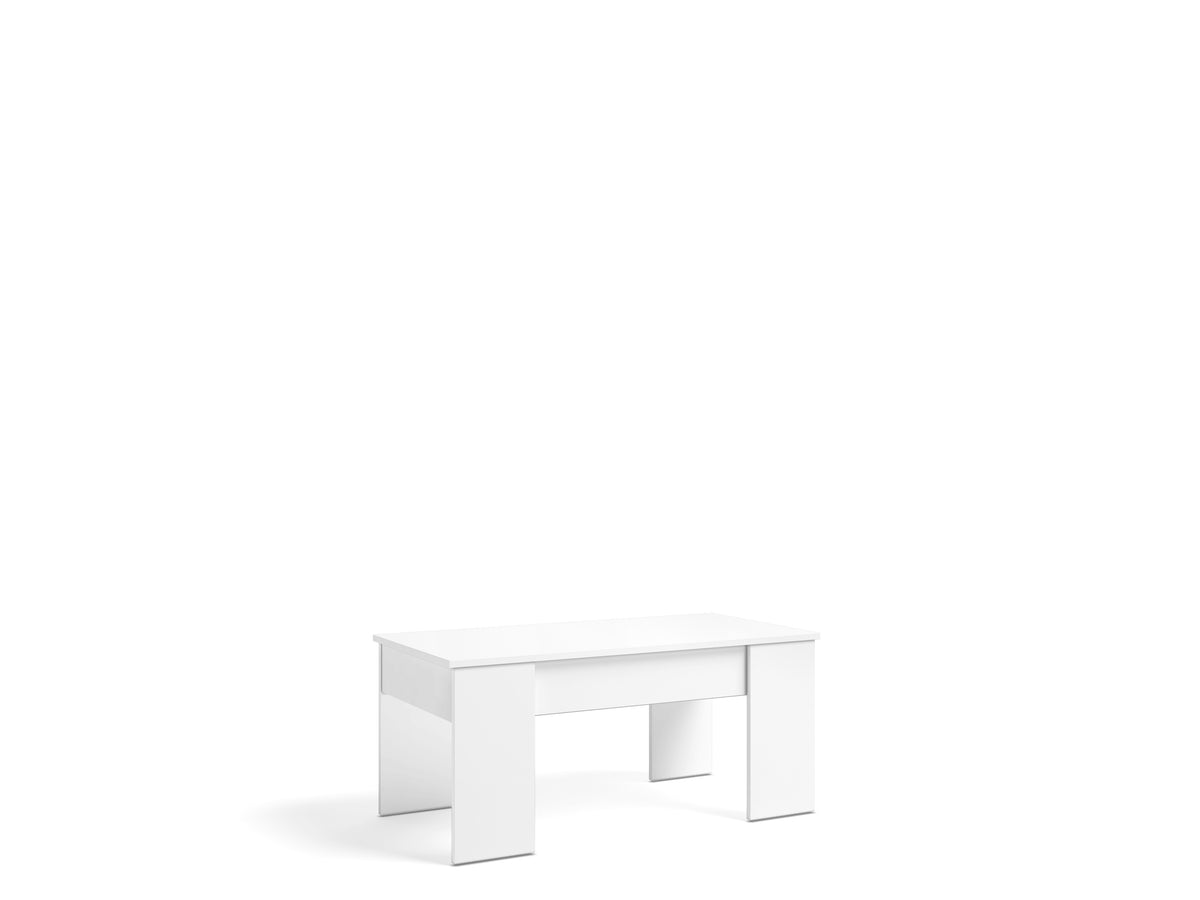 Mesa de centro elevable Low 100 × 50 cm – Blanco Mate