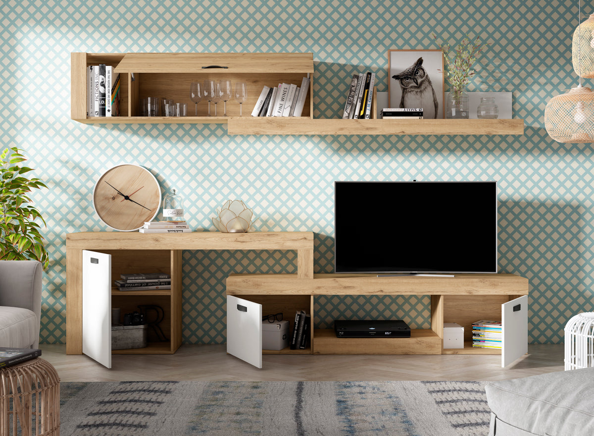 Composición de salón Argos Extend 2 293 cm – Naturale / Blanco Mate