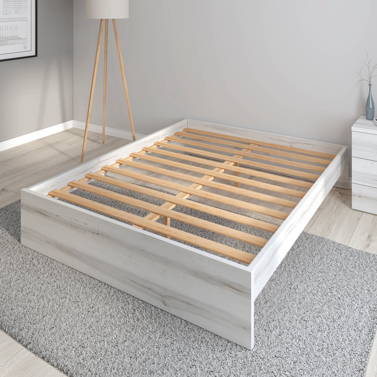 Cama con somier de lamas 150 × 190 cm – Albo
