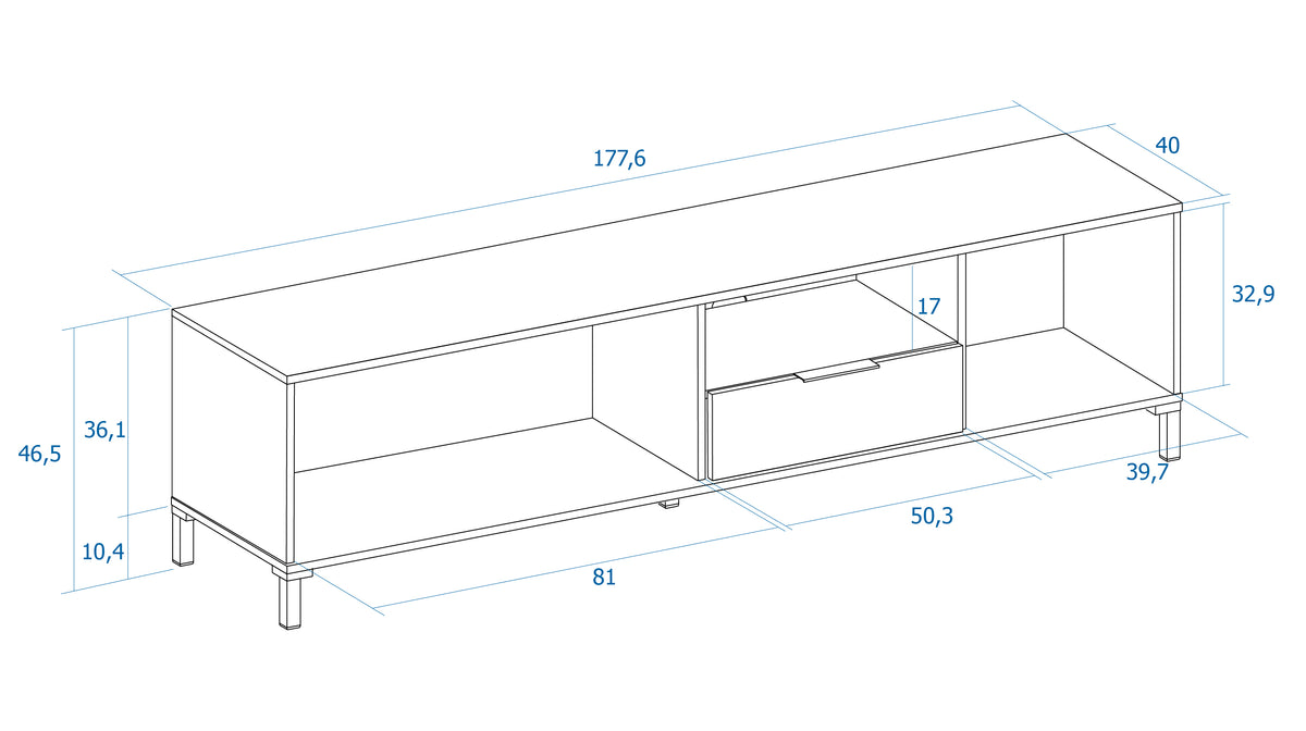 Mueble TV Tokio 1 cajón, 3 puertas y hueco 178 cm – Albo Rayado