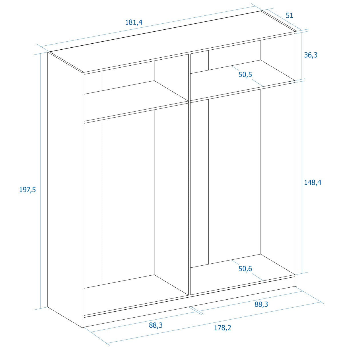 Armario Lido 4 puertas 182 cm – Albo