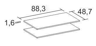 Pack 2 estantes interiores para armario 182 cm – Blanco Mate
