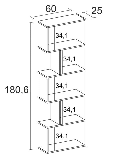 Estantería Neón 60 × 180 cm – Blanco Mate