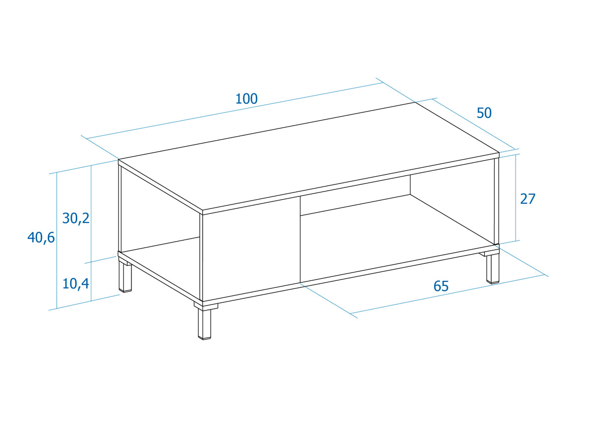 Mesa de centro Tokio 100 × 50 cm – Albo / Rayado