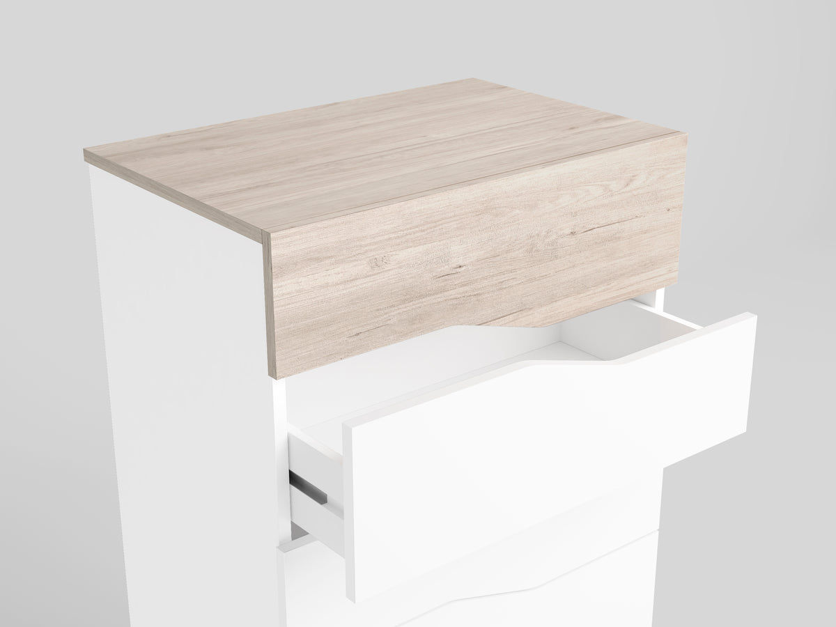 Sinfonier Cannes 6 cajones 62 cm – Blanco Mate y Sahara