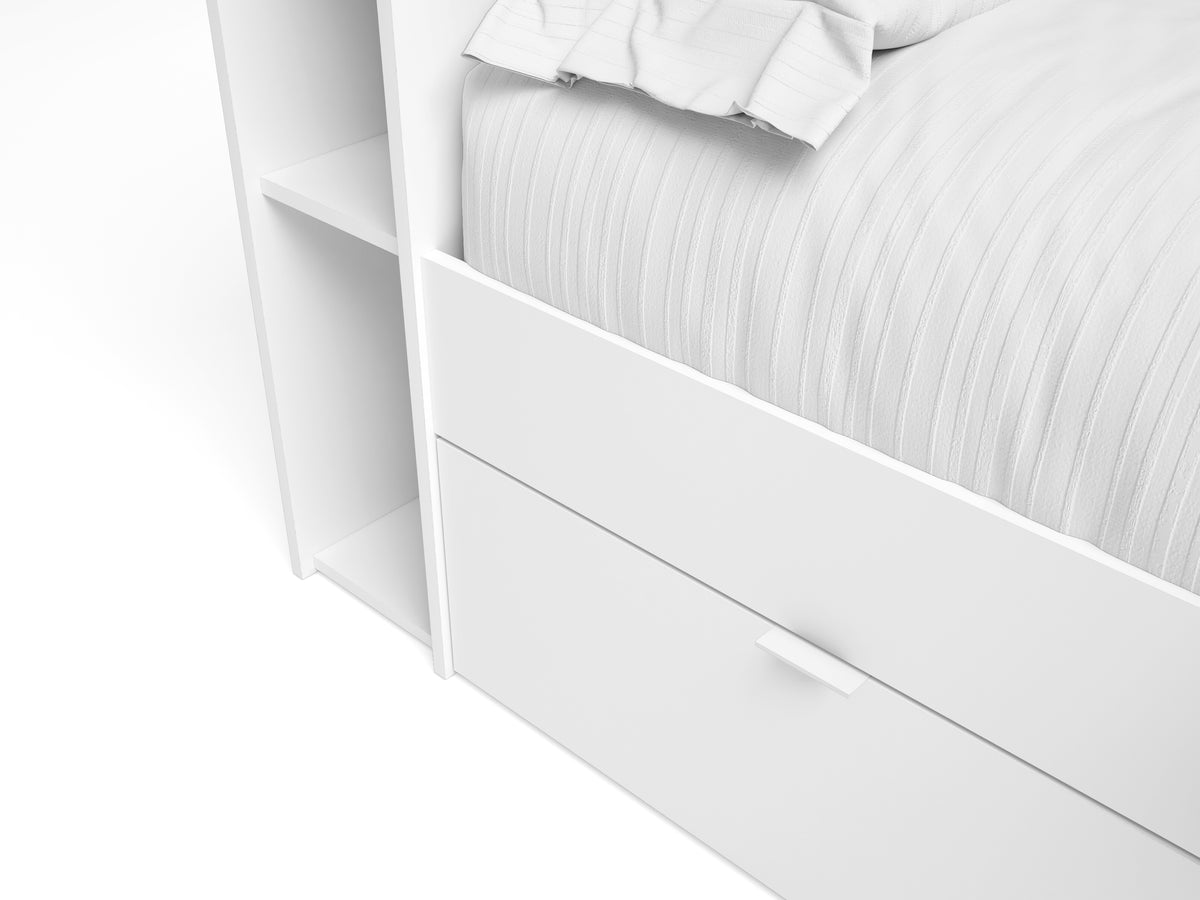 Cama compacta Ronin 90 × 190 cm – Blanco Mate