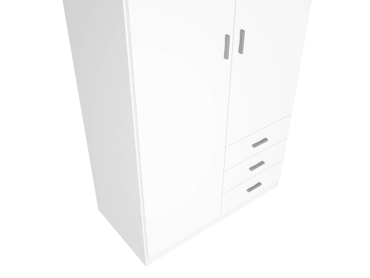 Armario Roma 2 puertas y 3 cajones 100 cm – Blanco Mate