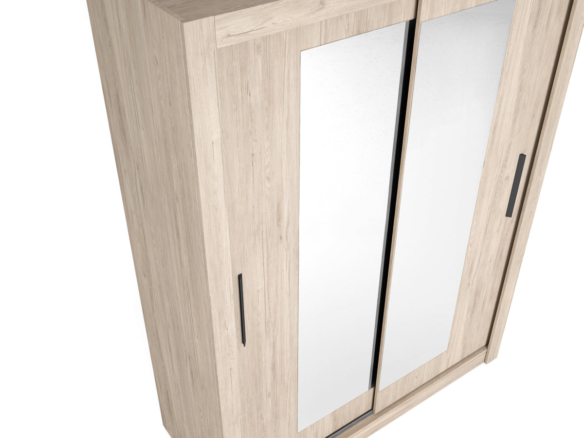 Armario Sava 2 puertas correderas con espejo 150 cm – Sahara