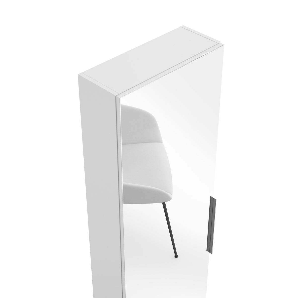 Zapatero Trend con espejo 50 × 180 cm – Blanco Mate