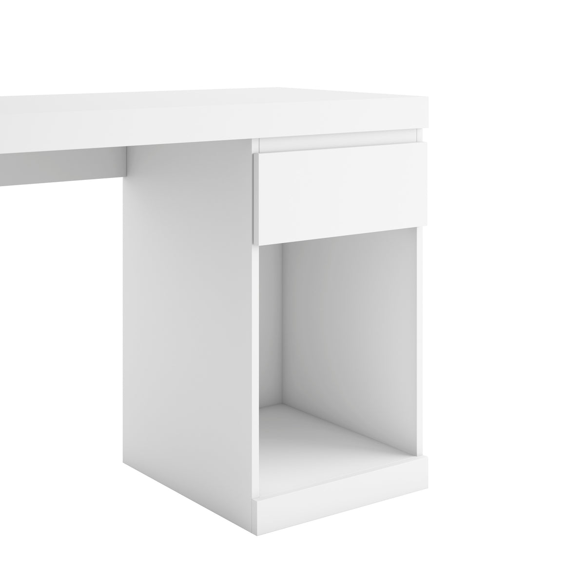 Escritorio Boro 1 cajón y hueco 120 cm – Blanco Mate