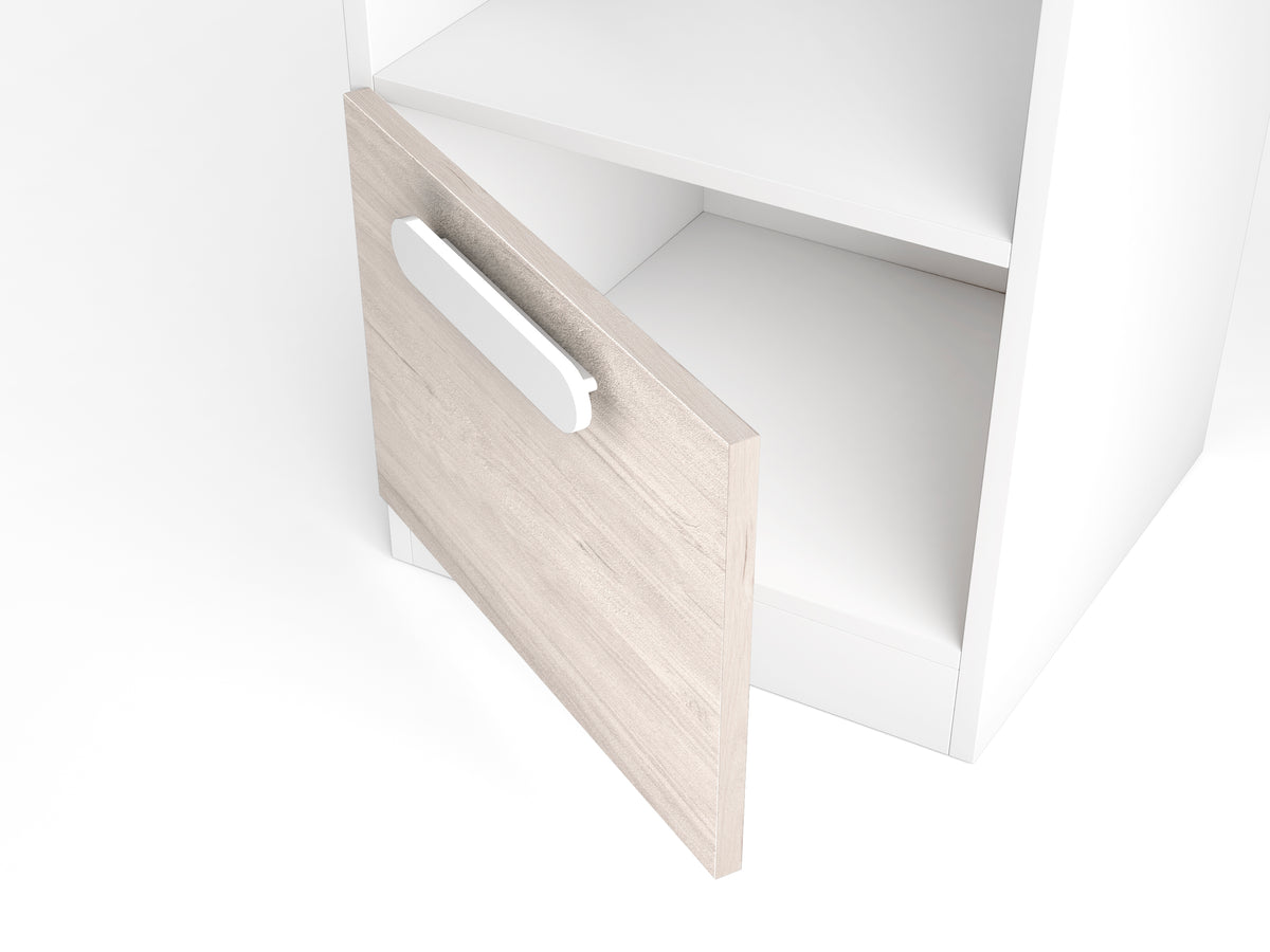 Escritorio Estelle 1 puerta y hueco 100 cm – Blanco Mate / Sahara