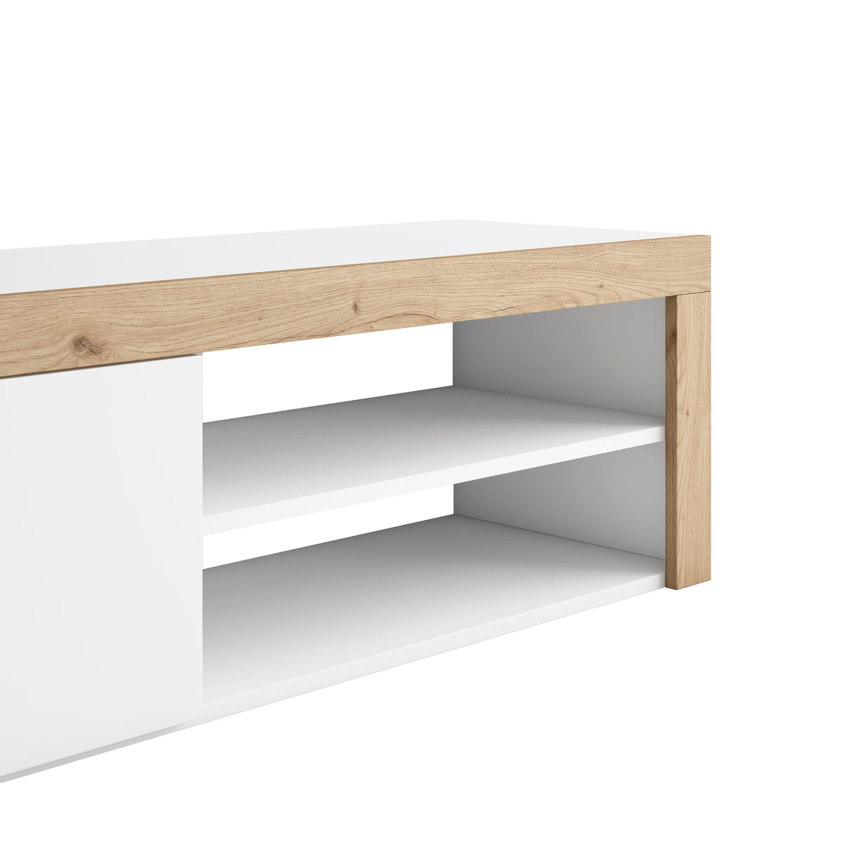 Composición de salón Fly 180 cm – Blanco Mate / Naturale