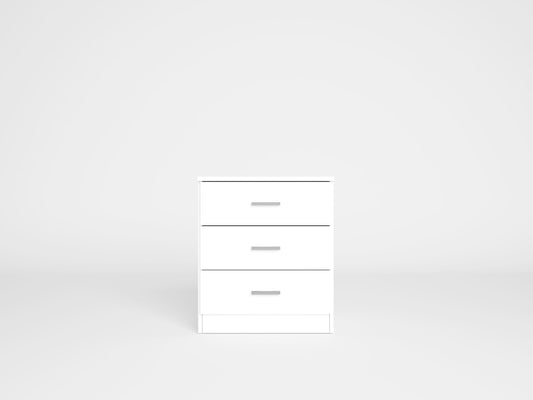 Mesita de noche Couple 3 cajones 50 cm – Blanco Mate