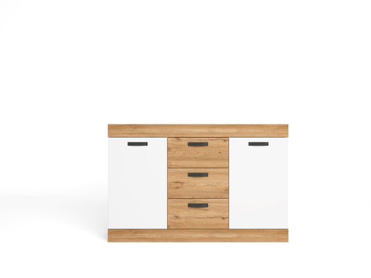 Aparador Argos 2 puertas y 3 cajones 140 cm – Naturale y Blanco Mate