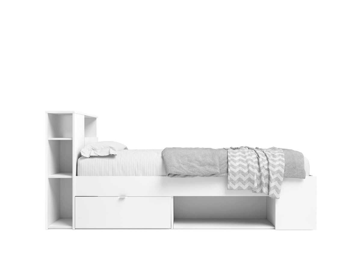 Cama compacta Ronin 90 × 190 cm – Blanco Mate