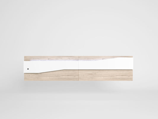 Cabecero Nantes 220 cm – Sahara y Blanco Mate