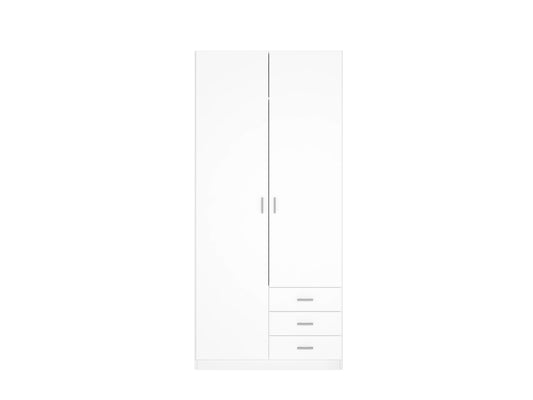 Armario Roma 2 puertas y 3 cajones 100 cm – Blanco Mate