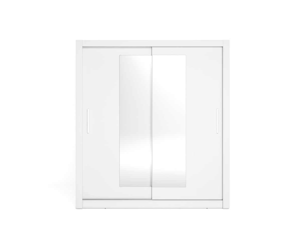 Armario Sava 2 puertas correderas con espejo 182 cm – Blanco Mate