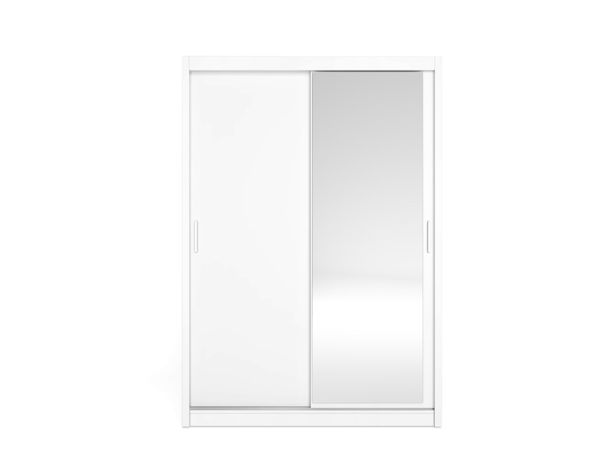 Armario Mijas 2 puertas correderas con espejo 150 cm – Blanco Mate