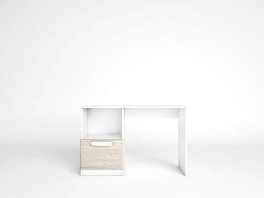Escritorio Estelle 1 puerta y hueco 100 cm – Blanco Mate / Sahara