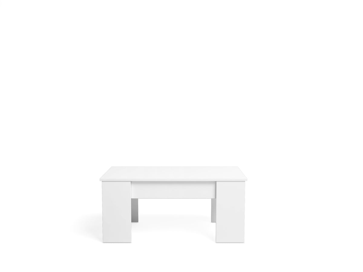Mesa de centro elevable Low 100 × 50 cm – Blanco Mate