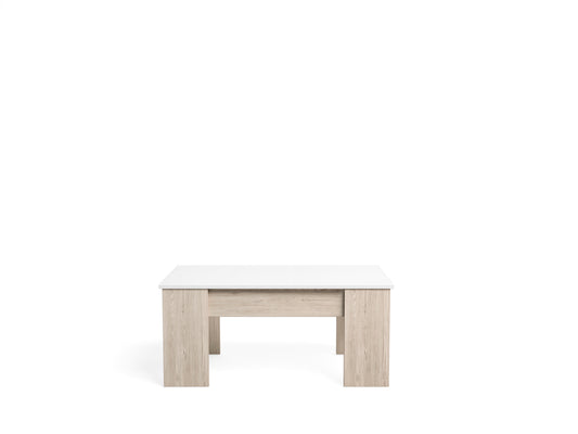 Mesa de centro elevable Low 100 × 50 cm – Sahara / Blanco Mate