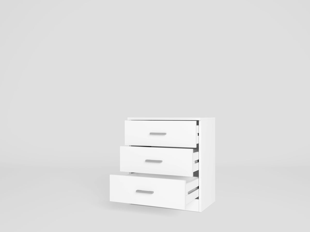 Mesita de noche Couple 3 cajones 50 cm – Blanco Mate