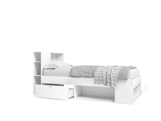 Cama compacta Ronin 90 × 190 cm – Blanco Mate