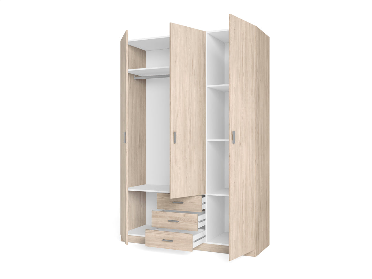 Armario Roma 3 puertas y 3 cajones 150 cm – Sahara