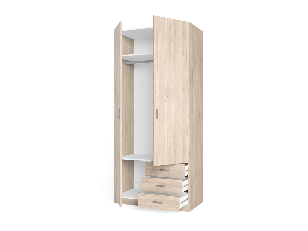 Armario Roma 2 puertas y 3 cajones 100 cm – Sahara