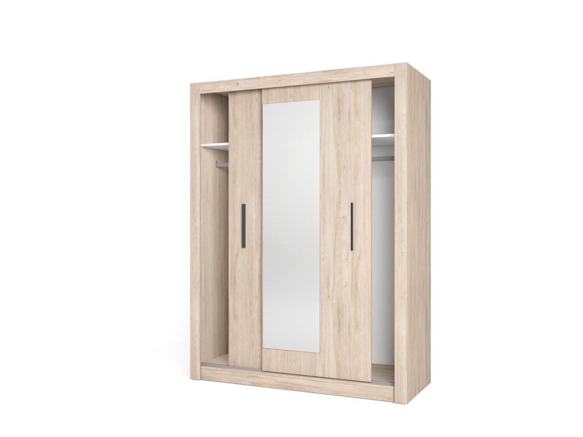 Armario Sava 2 puertas correderas con espejo 150 cm – Sahara
