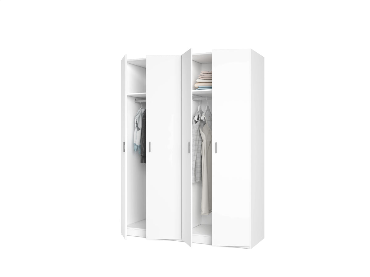 Armario River 4 puertas 150 cm – Blanco Mate