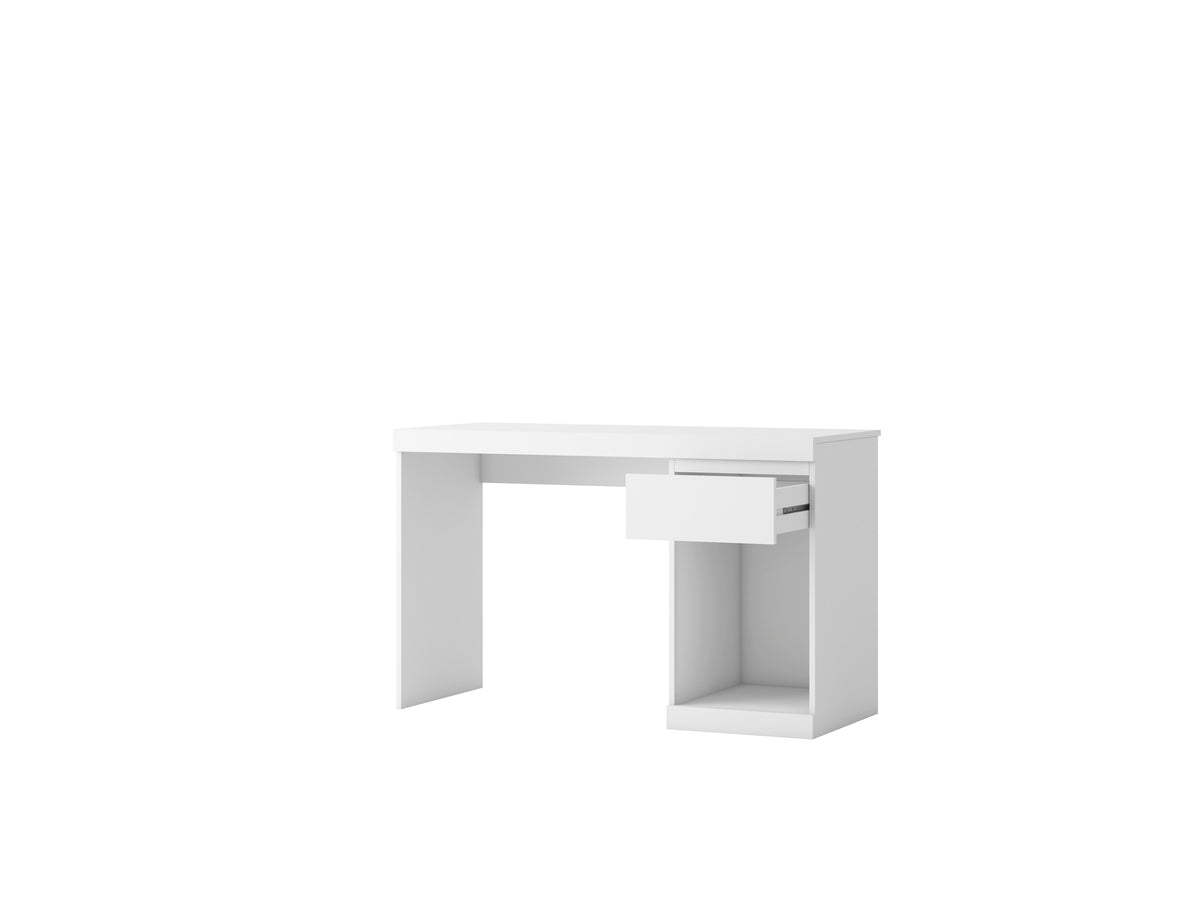 Escritorio Boro 1 cajón y hueco 120 cm – Blanco Mate