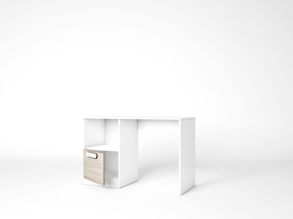 Escritorio Estelle 1 puerta y hueco 100 cm – Blanco Mate / Sahara