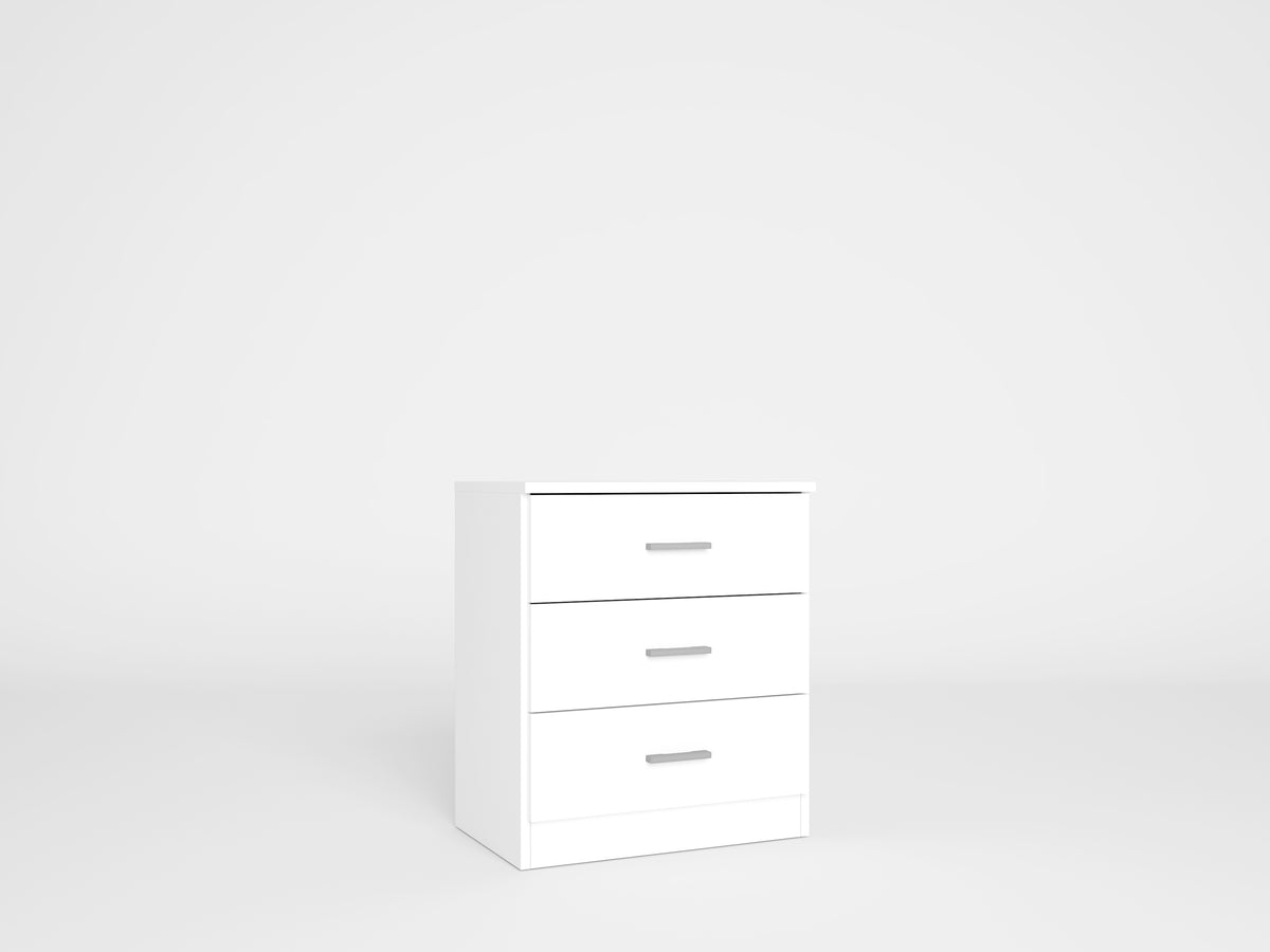 Mesita de noche Couple 3 cajones 50 cm – Blanco Mate
