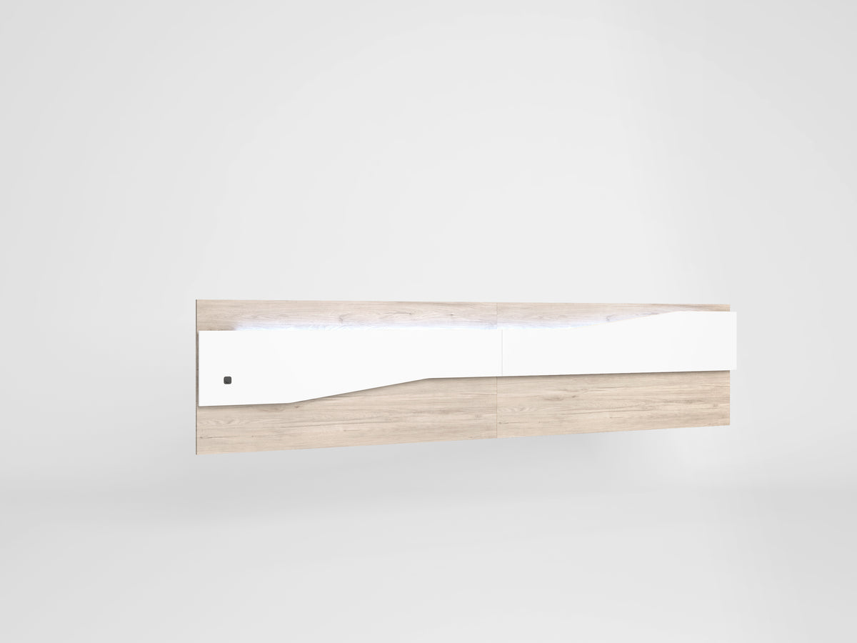 Cabecero Nantes 220 cm – Sahara y Blanco Mate
