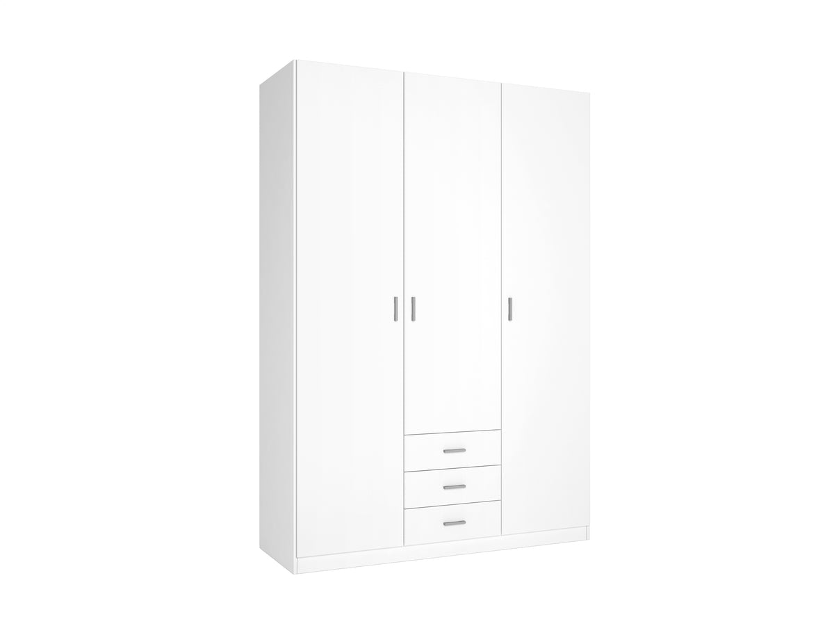 Armario Roma 3 puertas y 3 cajones 150 cm – Blanco Mate