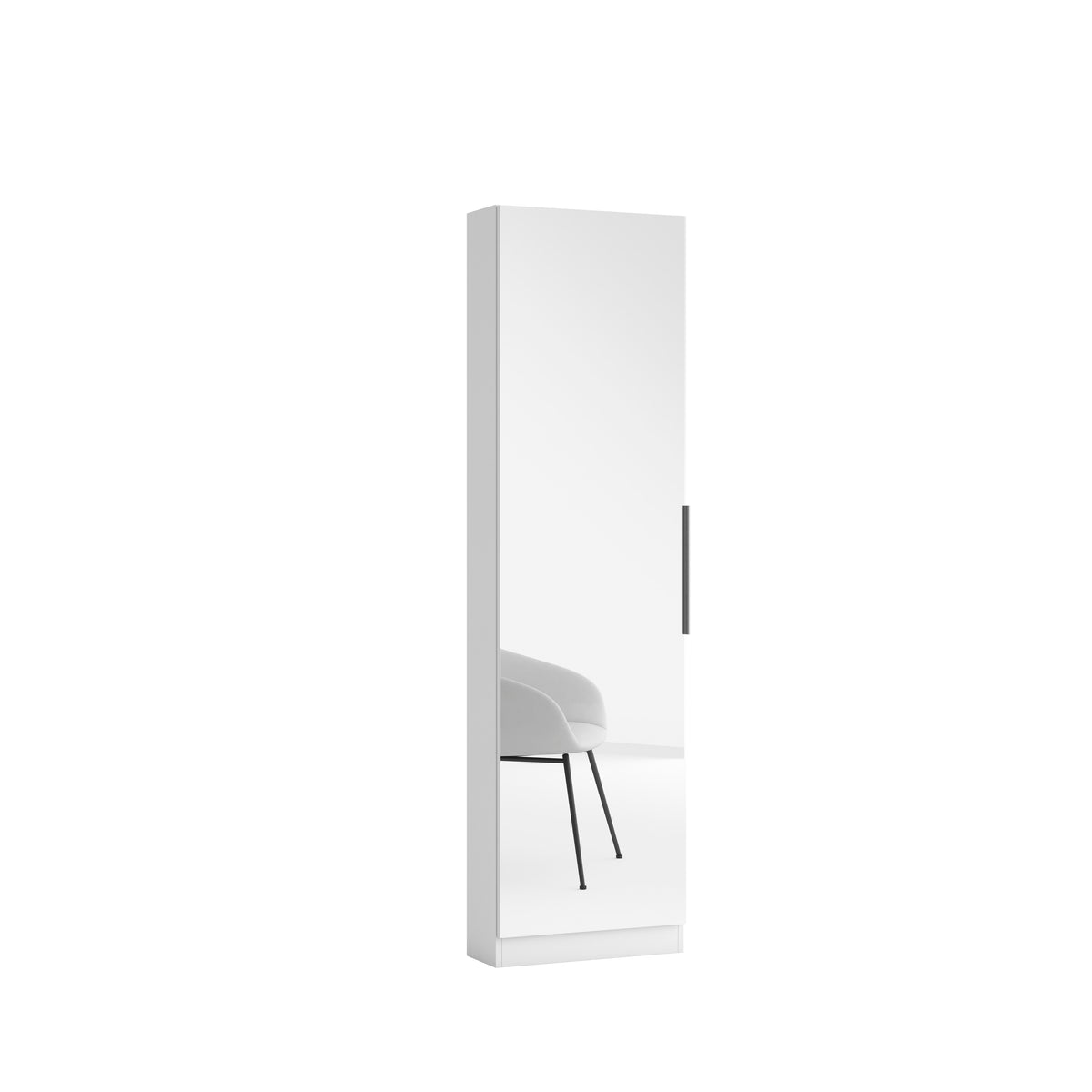Zapatero Trend con espejo 50 × 180 cm – Blanco Mate