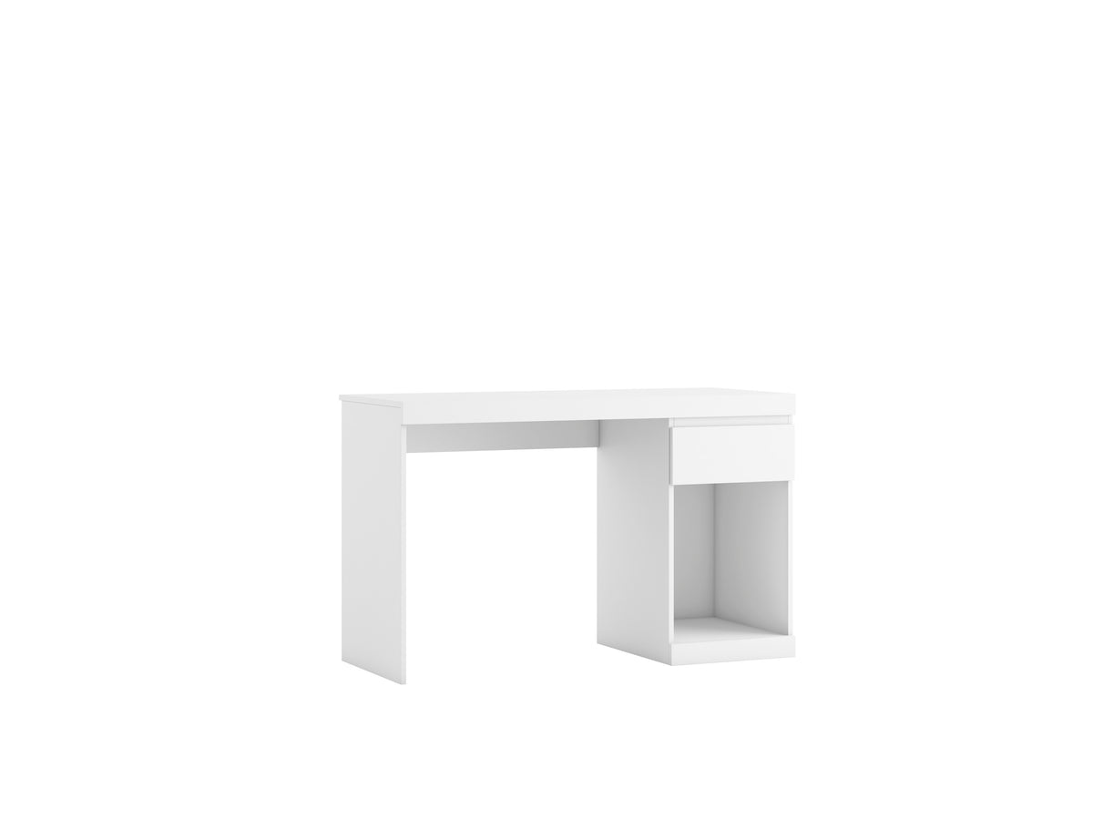 Escritorio Boro 1 cajón y hueco 120 cm – Blanco Mate